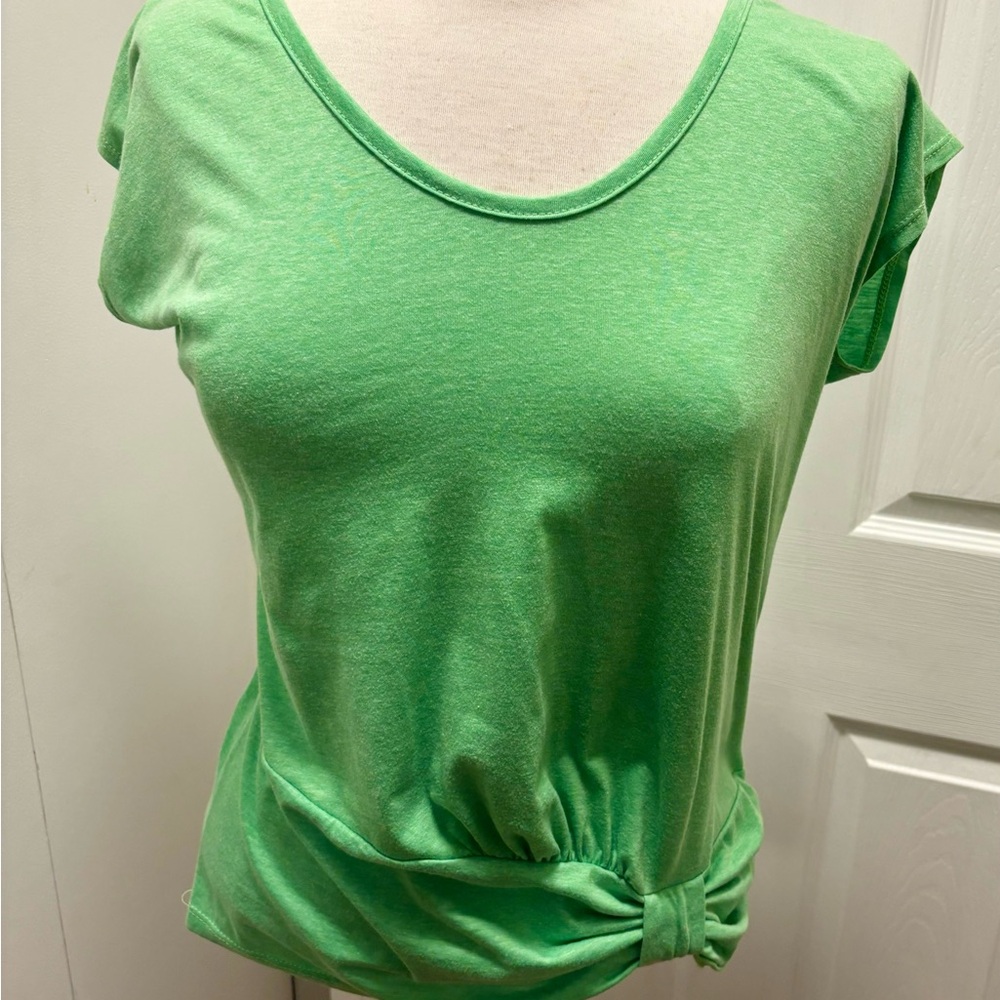 Pink Love Green Tie Front Relaxed T-Shirt